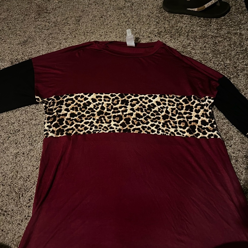 Leopard patterned long sleeve